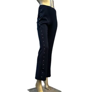 Y2K Vintage Rave City Black Studded sides stretchy pull-on boot cut Pants, M